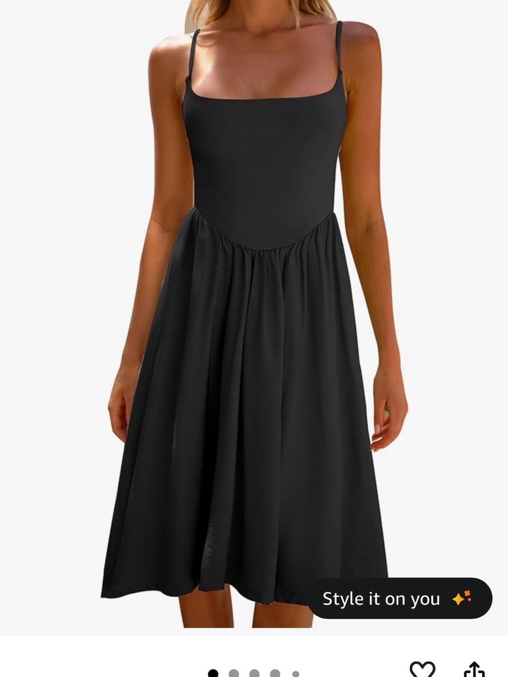 CHYRII Black Spaghetti Strap Dress